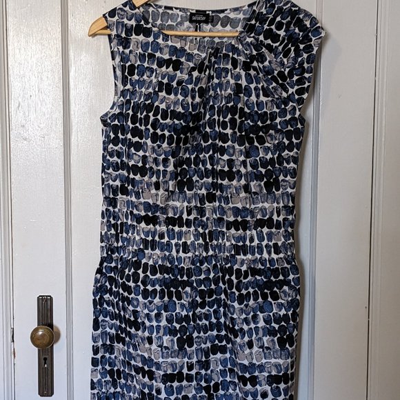 Kate Spade Saturday blue dot cotton asymmetrical dress - Picture 2 of 3